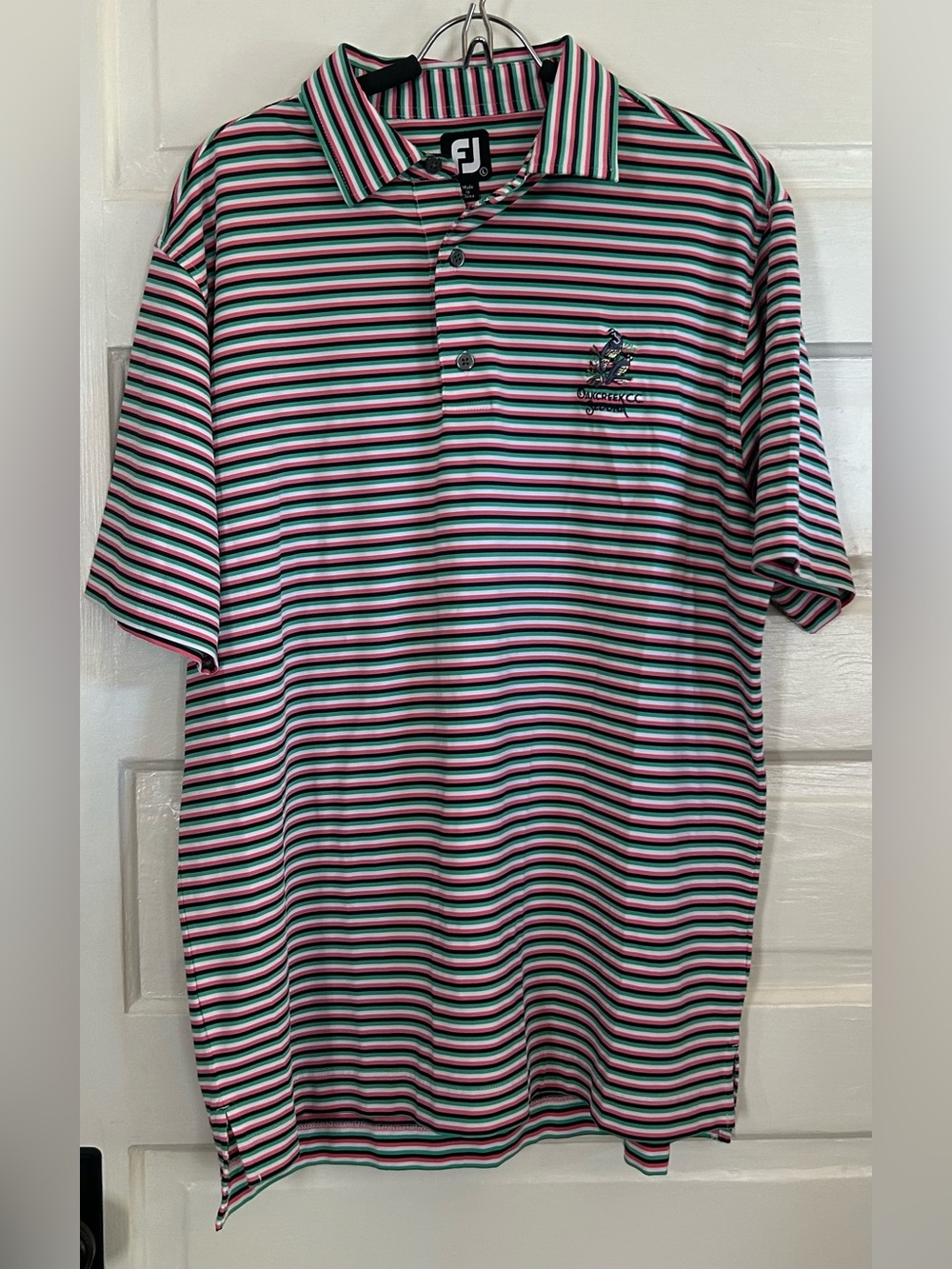 NWOT FootJoy Oakcreek Country Club Multicolor Stripe Polo